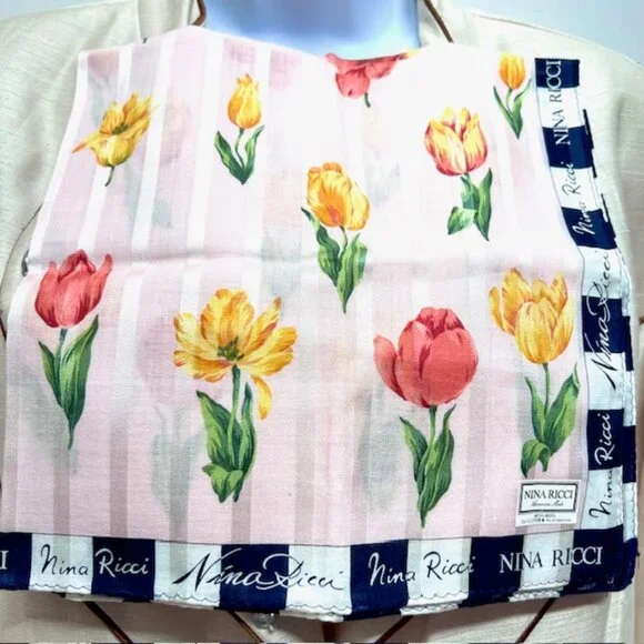 BUNDLE 4: YSL--NINA RICCI-JP -A.O. AtsukiScarf/Handker Cotton/Silk 25" 19"(88 - Picture 9 of 16